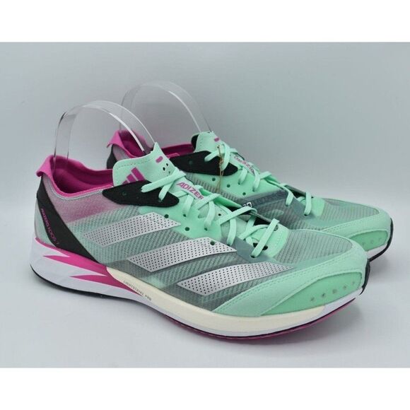 Adidas Womens Size 11 Adizero Adios 7 Mint Silver Road Running Shoes Sneakers